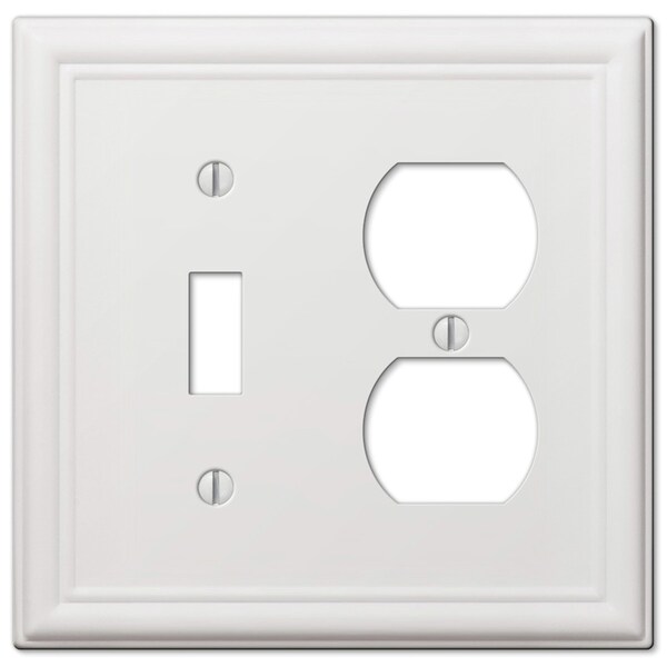 Amerelle Amerelle Chelsea White 2 gang Stamped Steel Duplex/Toggle Wall Plate 1 pk 149TDW - main
